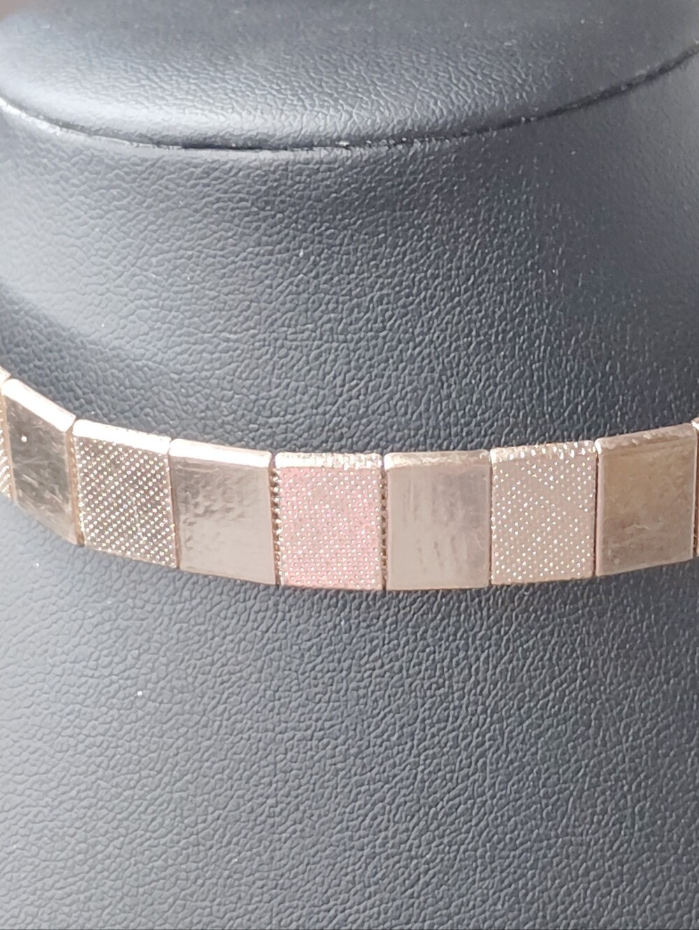 Vintage ALDO Gold Tone Geometric Panel Choker Necklace 90s Y2K